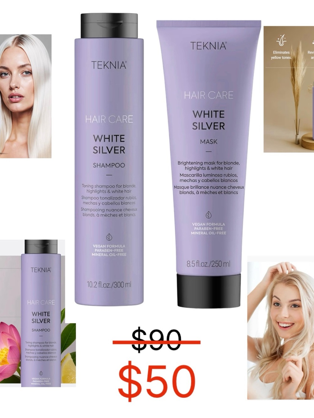 White Silver Violet Toning Shampoo & Mask - Lavender
